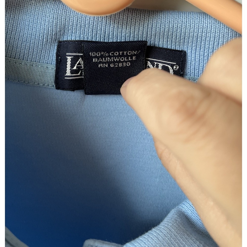 Lands' End Polo Shirt Womens Large 14-16 Light Blue Short Sleeve Cotton Top - Picture 7 of 7
